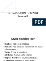 INTRO TO MYSQL REVISION TOUR