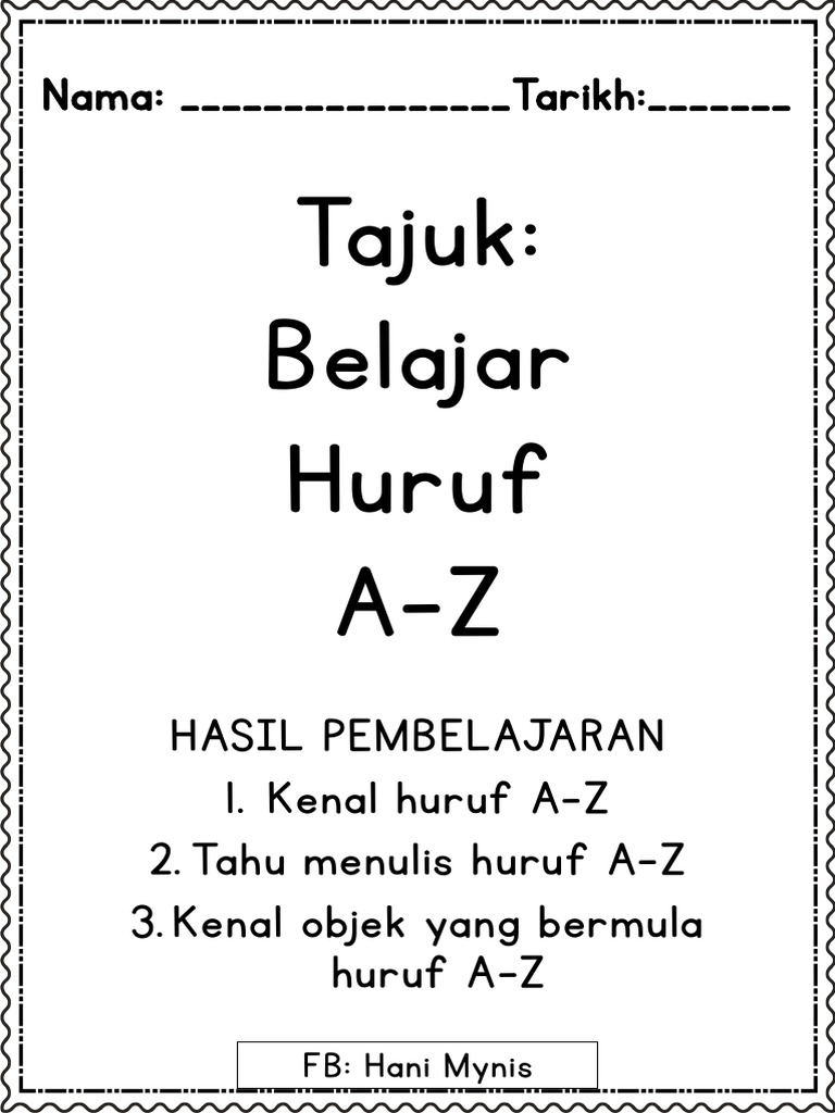 Latihan Menulis Huruf A-Z untuk Kanak-kanak | PDF