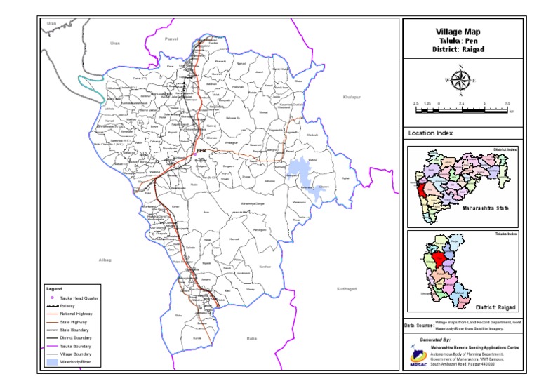 Mangaon Taluka Village Map Th Raigad Pen | Pdf | Nature