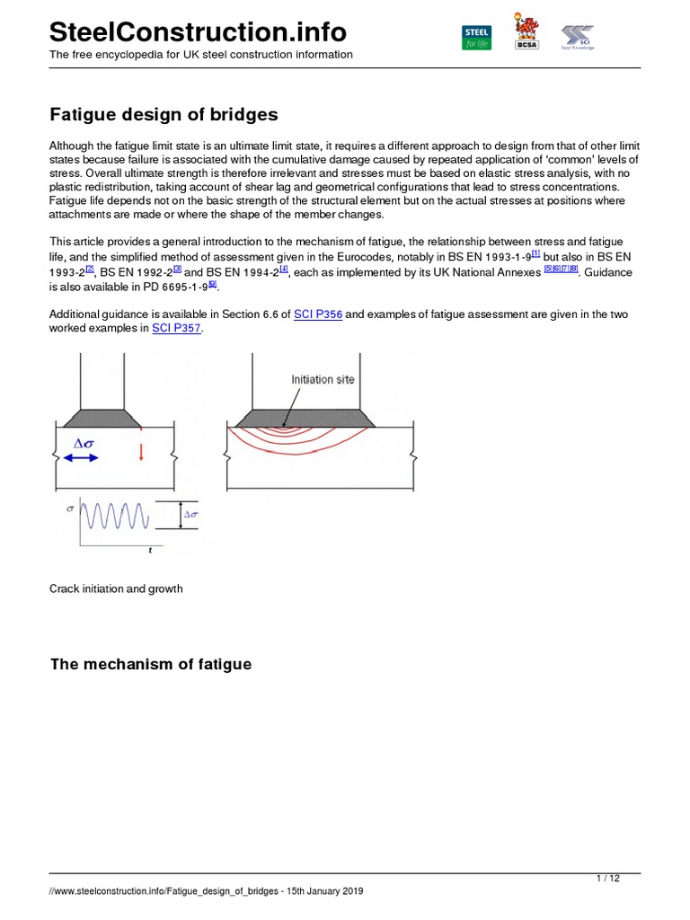 Fatigue Design of Bridges | PDF | Fatigue (Material) | Strength Of ...
