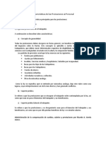 Características de Las Prestaciones Al Personal