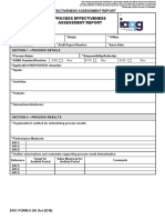 9101 Form 3: Process Effectiveness Assessment Report