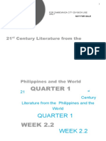 Quarter 1 WEEK 2.2: 21 Century Literature From The Philippines and The World
