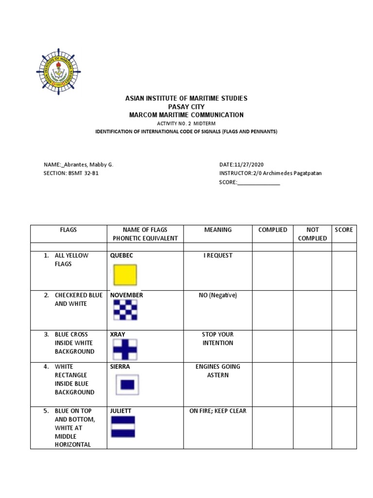 International Code of Signals Flags Guide | PDF