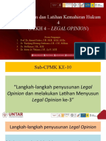 Langkah-langkah penyusunan Legal Opinion dan melakukan Latihan Menyusun Legal Opinion ke-3