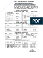 First Interviews Schedule B.E (Programme) Batch-20