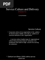 Services Culture and Delivery