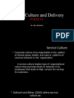 Services Culture and Delivery