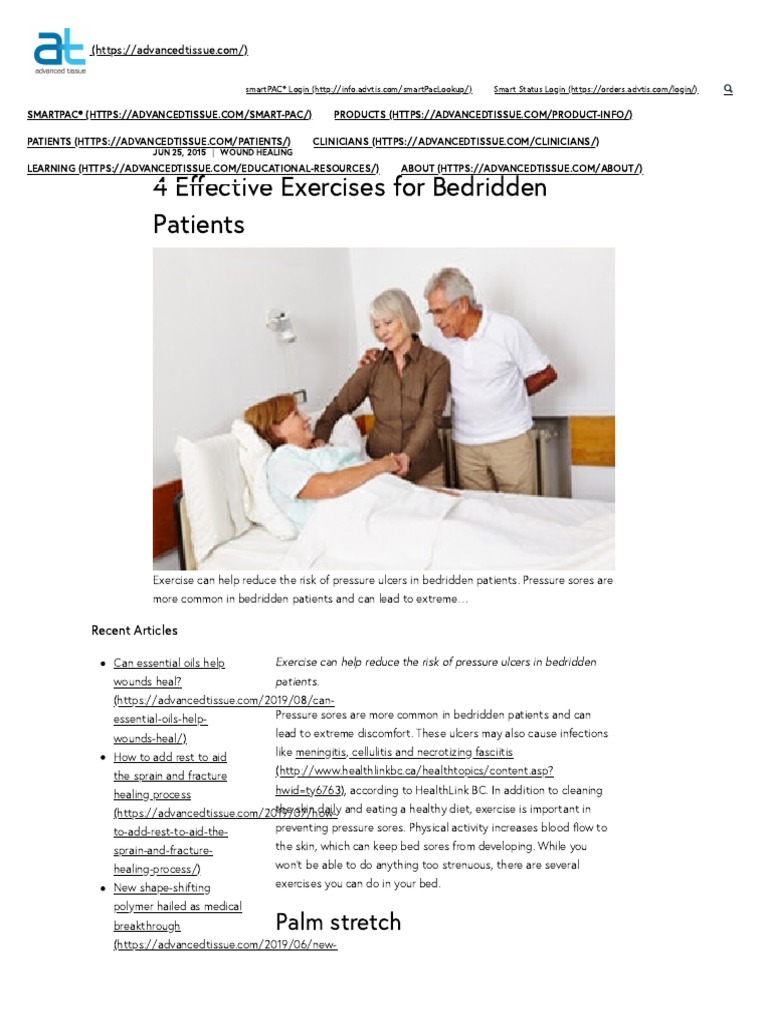 4 Effective Exercises For Bedridden Patients Advanced Tissue PDF Medical Specialties