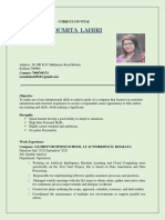 Curriculum Vitae for Soumita Lahiri