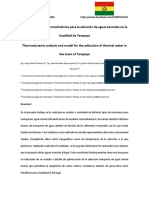 Análisis y Modelo Termodinámico para La Aducción de Aguas Termales en La Localidad de Tarapaya IWA 2020