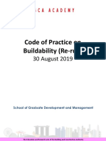 Code of Practice On Buildability (Re-Run) : 30 August 2019