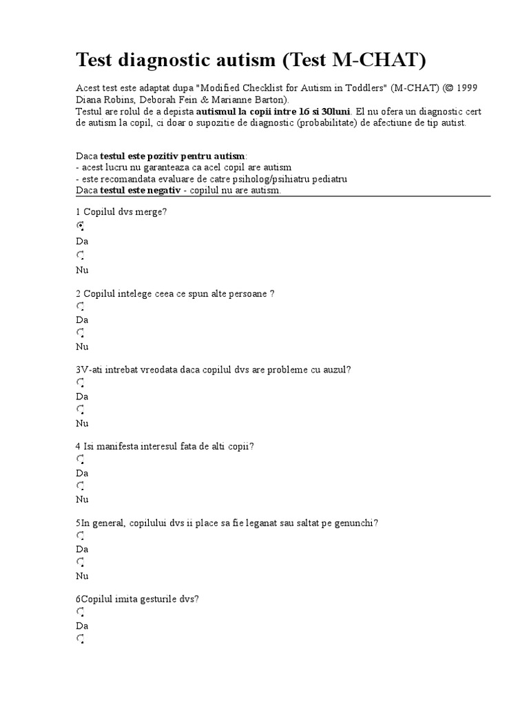 Test Autism | PDF