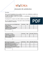 Modèle Exemple Questionnaire Satisfaction Word