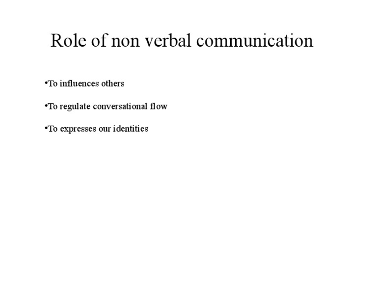Role of Non Verbal Communication | PDF | Career & Growth | Self-Improvement