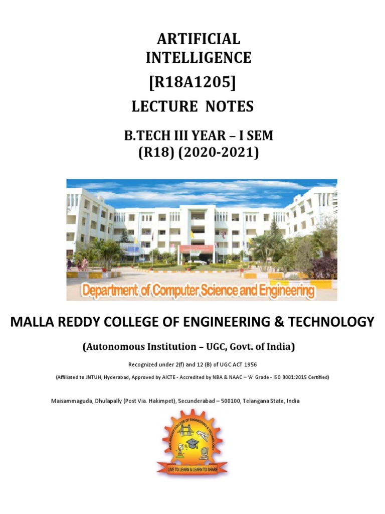 AI Coursework for B.Tech Students | PDF | Artificial Intelligence ...