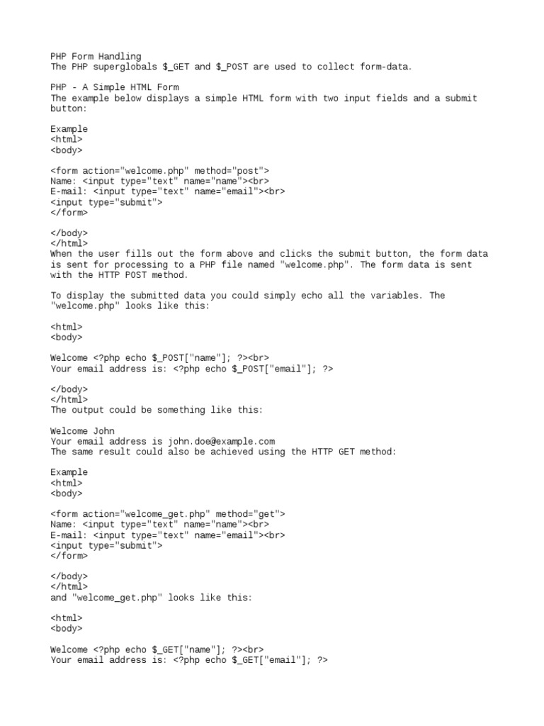 Form Handling | PDF | Php | Hypertext