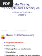 Data Mining: Concepts and Techniques: - Slides For Textbook - Chapter 3