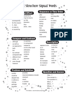 Text Structure Signal Words: Sequence or Time Order Cause and Effect