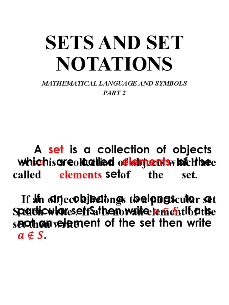 Sets and Set Notations | PDF | Set (Mathematics) | Interval (Mathematics)