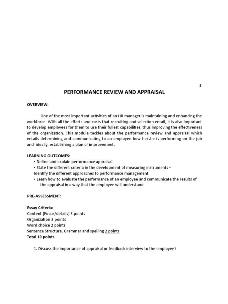 LH - 06 - Performance Review and Appraisal | PDF | Performance ...