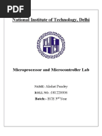 National Institute of Technology, Delhi: Microprocessor and Microcontroller Lab