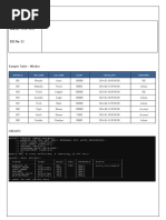 DATE: 26.09.2020: Sample Table - Worker