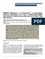 Genetic Variability and Heritability of Agronomic Traits in Faba Bean (Vicia Faba L.) Genotypes Under Soil Acidity Stress Evaluated With and Without Lime Application.