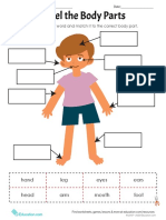 Label The Body Parts: Cut Out Each Word and Match It To The Correct Body Part