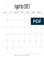 Calendario Imprimible Agosto 2021 PDF