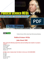 Political Science MCQs - John Stuart Mill, Jeremy Bentham