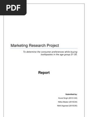 Marketing Research Project- Toothpaste