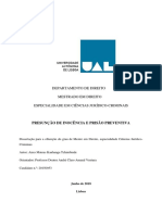 Presunção de Inocência e Prisão Preventiva: Análise à Luz do Direito à Indemnização