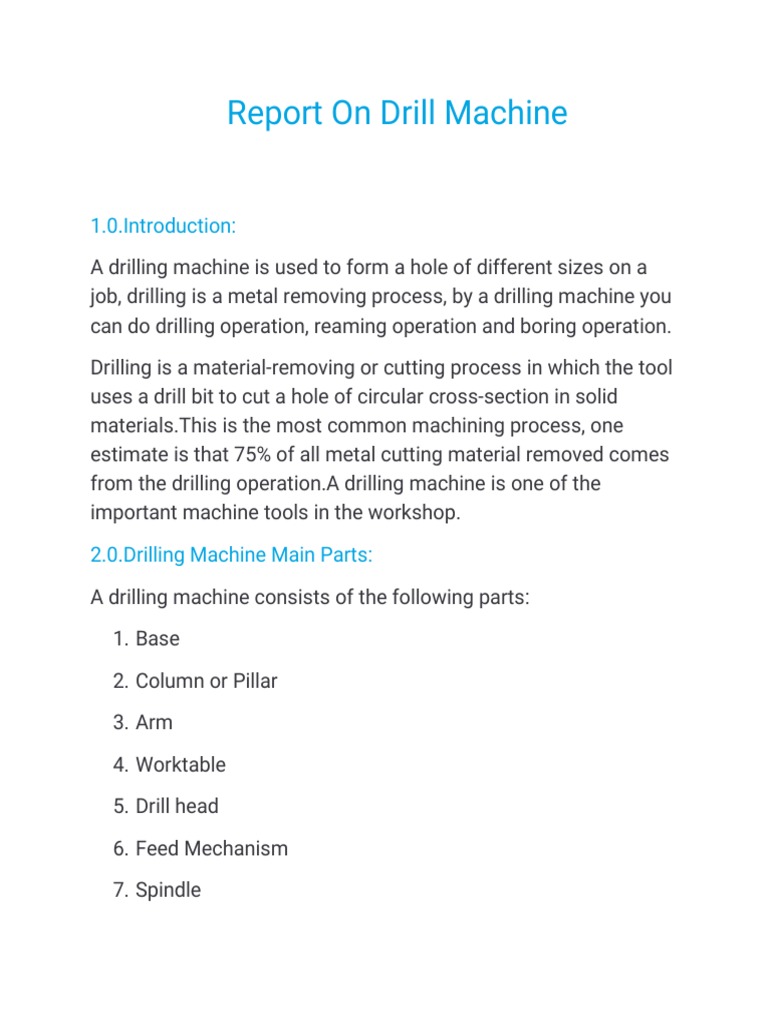 Drilling Machine Guide for Engineers | PDF