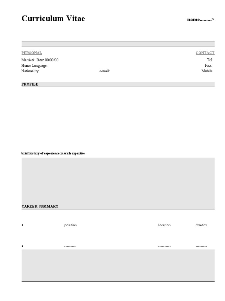 Seaman CV Format for Myanmar | PDF | Career & Growth