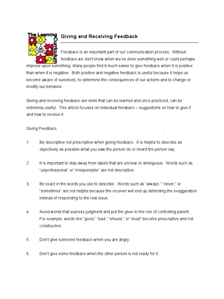 Mastering Feedback Skills | PDF | Feedback | Semiotics
