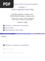 Ellis, Mandel - 2009 - Lecture 7 Audio Compression and Coding