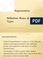 Maret Segmentation Définition, Bases, & Types: Arshad Islam Lecturer The City University Peshawar