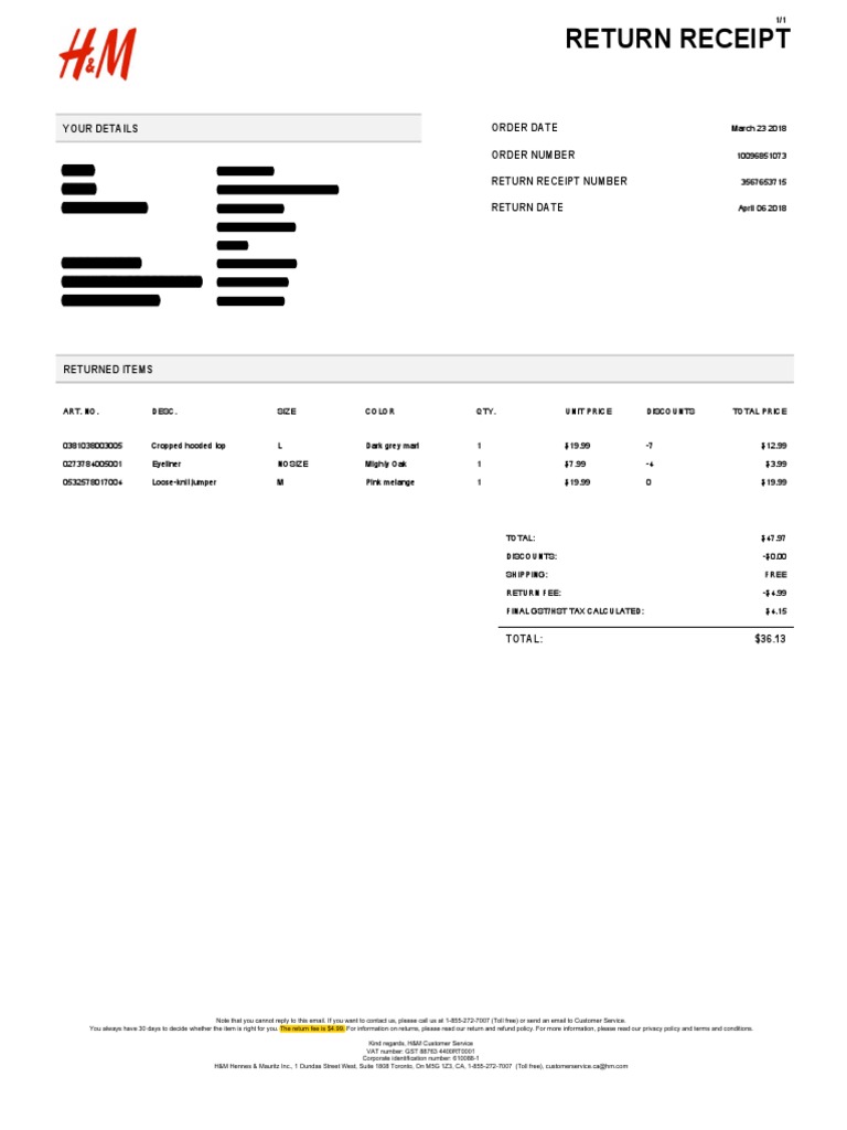 Return Receipt. PDF Value Added Tax Receipt