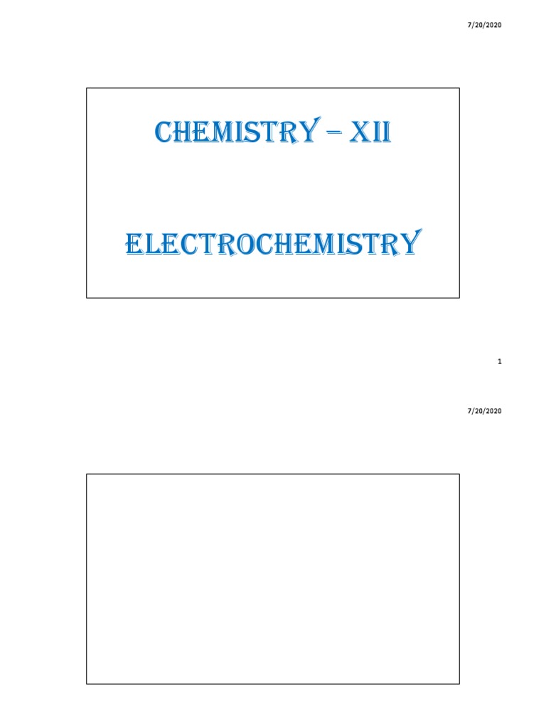 Electrochemistry Lecture Notes | PDF | Redox | Electrochemistry