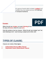 Types of Clause