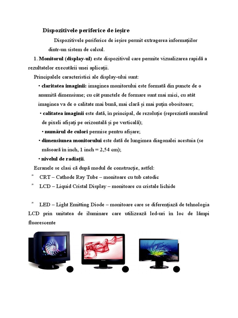 3 Dispozitivele Periferice de Ieșire Si de Intrare-Iesire | PDF
