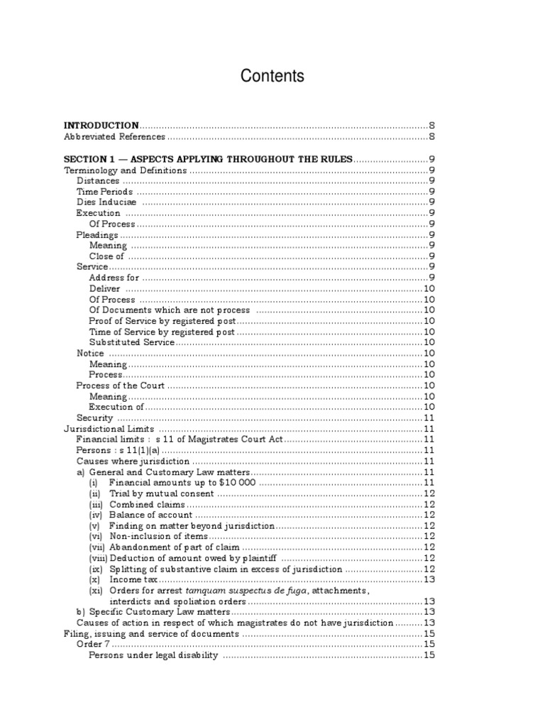 Procedural Guidelines for Civil Litigation in the Magistrates Court ...