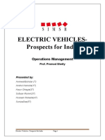 Electric Vehicles-Prospects For India: Operations Management