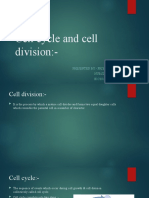 Cell Cycle and Cell Division:-: Presented By:-Priyanjali Saini Nursing Tutor H.C.N.S