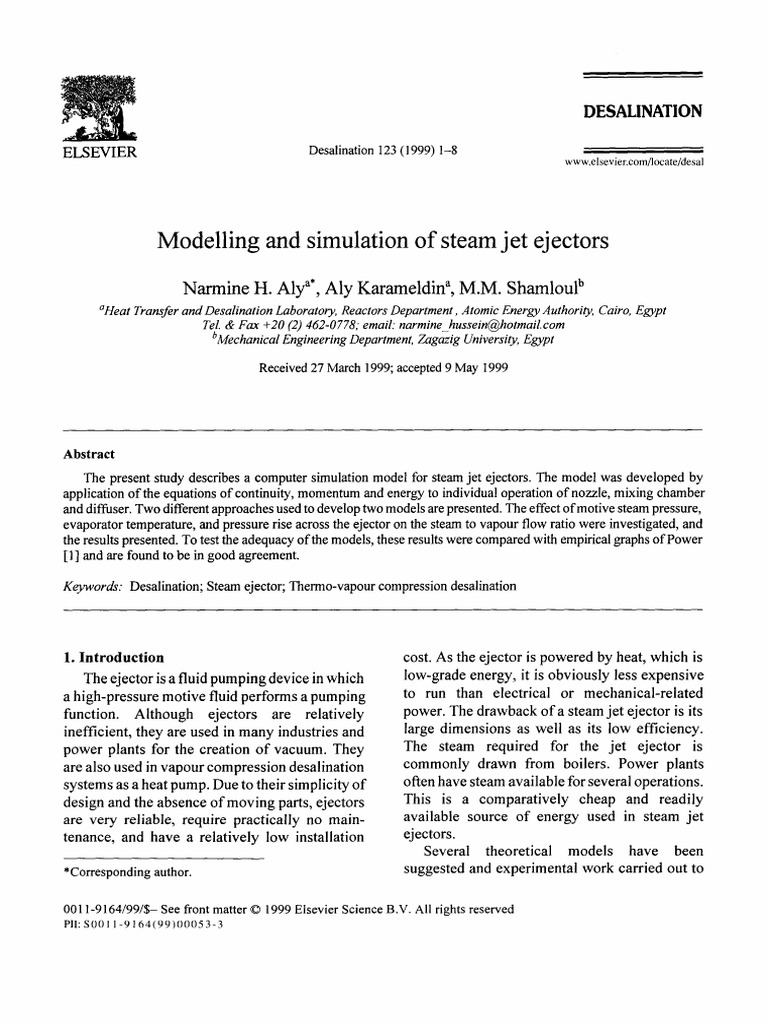 Modelling and Simulation of Steam Jet Ejectors PDF | PDF | Nozzle | Jet ...