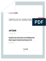 Joel Guede: Storagetek Tape Libraries Entry-Level and Midrange Field Delivery Support Consultant Exam Submission Form
