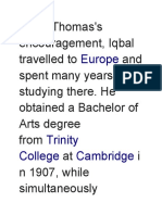 Iqbal's Education and Early Political Career in Europe