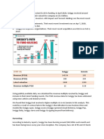 (Usd M) : Swiggy Zomato Revenue (FY19) Revenue (FY20) Latest Valuation Revenue Multiple FY20