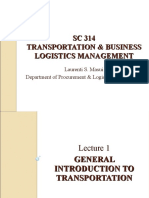 Lecture 1 Introduction To Trans & Logistics Mgt.
